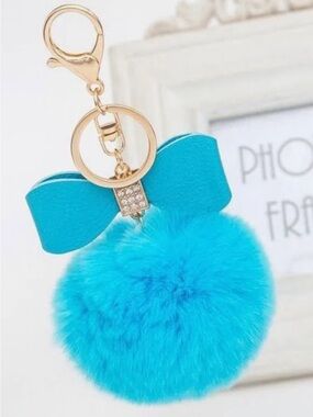 Fluffy Fur Bow Bag Charm & Keychain